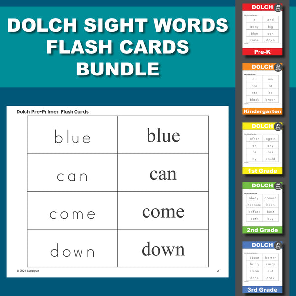 Sight Word Flash Cards, Includes All 220 Dolch Sight Words, 5 Variatio – SupplyMe