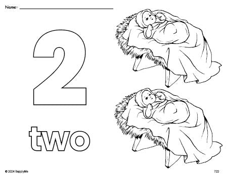 FREE Printable Baby Jesus Christmas Coloring Page, Number 2 Coloring ...