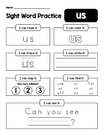 FREE Printable Second Grade Sight Word Worksheet, Beginner Sight Word ...
