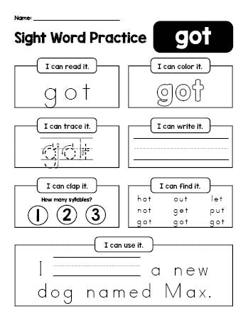 FREE Printable Third Grade Sight Word Worksheet Beginner Sight Word