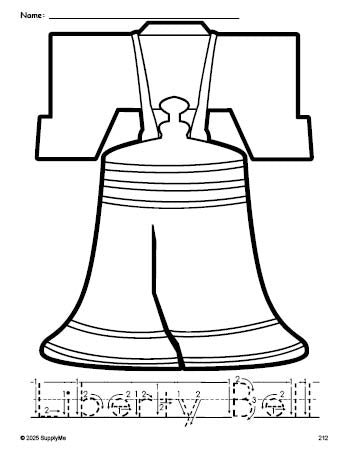 FREE Printable Liberty Bell Fourth Of July Coloring Page and Word ...