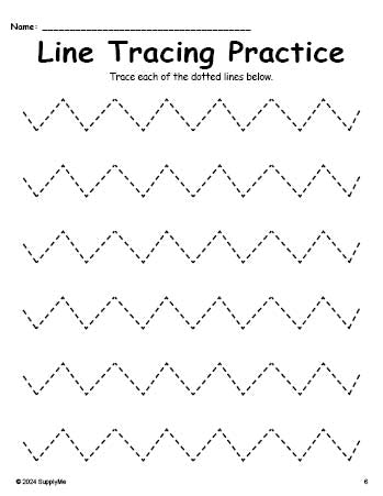 Line Tracing Worksheet ZigZag SupplyMe