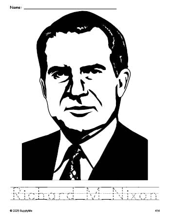 FREE Printable Richard M Nixon Presidents Day Coloring Page And Word free-printable-richard-m-nixon-presidents-day-coloring-page-and-word