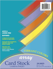 Array® Card Stock, 65#, Vibrant Assortment, 100 Sheets