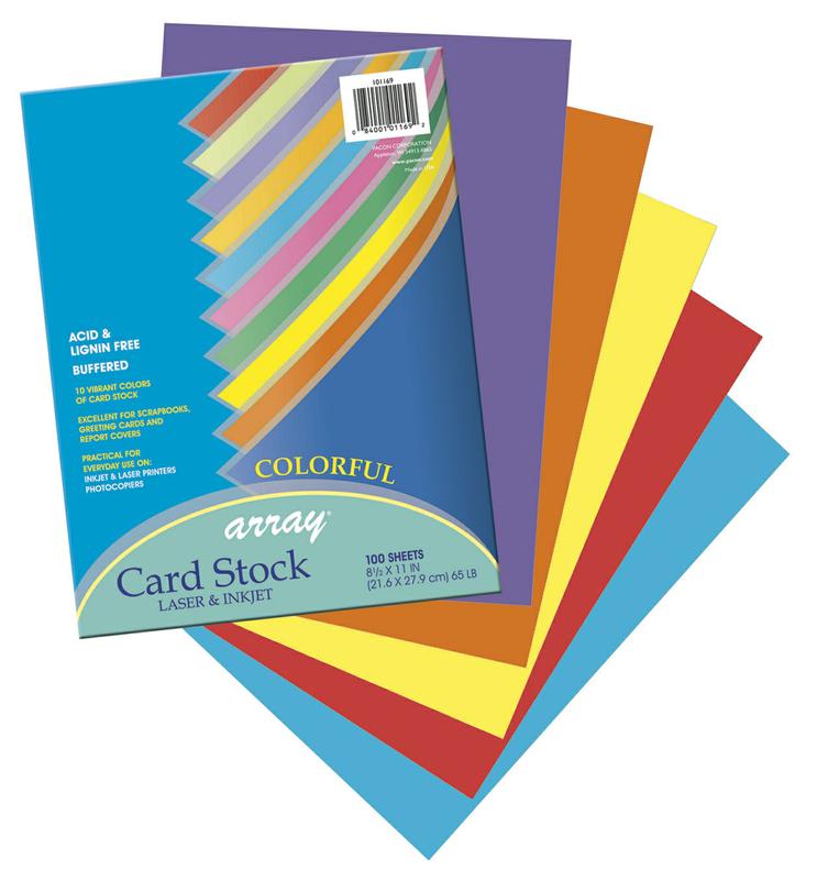 Array® Card Stock, 65#, Vibrant Assortment, 100 Sheets