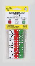 Dot Dice 6 Each Of Red White & Green