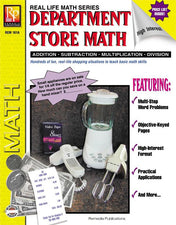 Remedia Publications Real Life Math Series: Department Store Math Activity Book