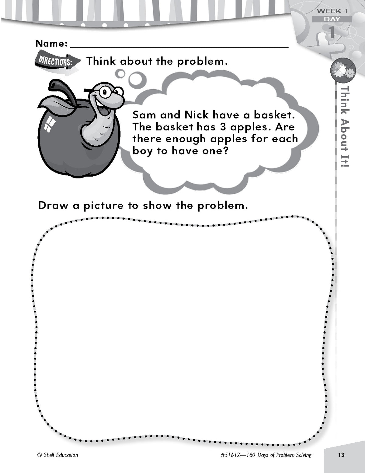 Shell Education 180 Days of Problem Solving for Kindergarten
