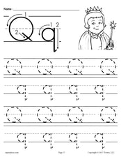 Printable Letter Q Tracing Worksheet!