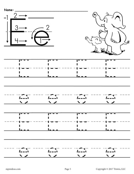 FREE Printable Letter E Tracing Worksheet! – SupplyMe