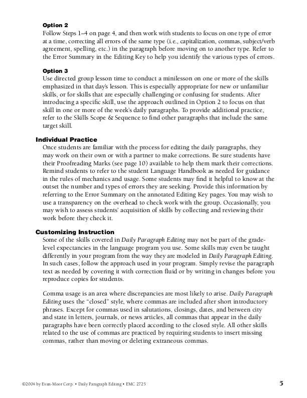 Daily Paragraph Editing, Grade 2