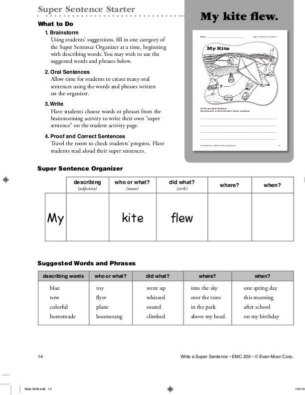 Write a Super Sentence