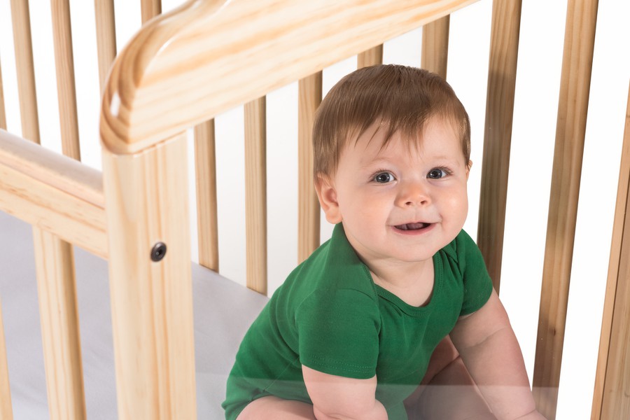 Next Gen Serenity® Compact Fixed-Side Crib, Clearview, Natural