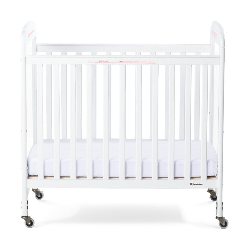 Next Gen Serenity® Compact Fixed-Side Crib, Clearview, White