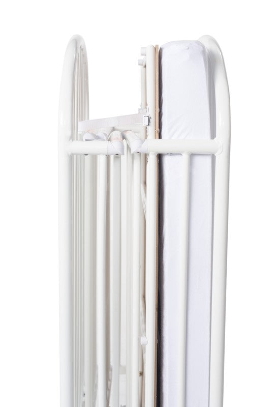 Pinnacle™ Compact Steel Folding Crib, White with Foam Mattress