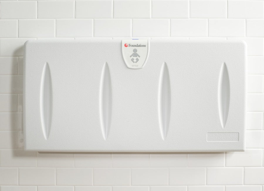 Light Gray Polyethylene Surface-Mounted Changing Station, Horizontal