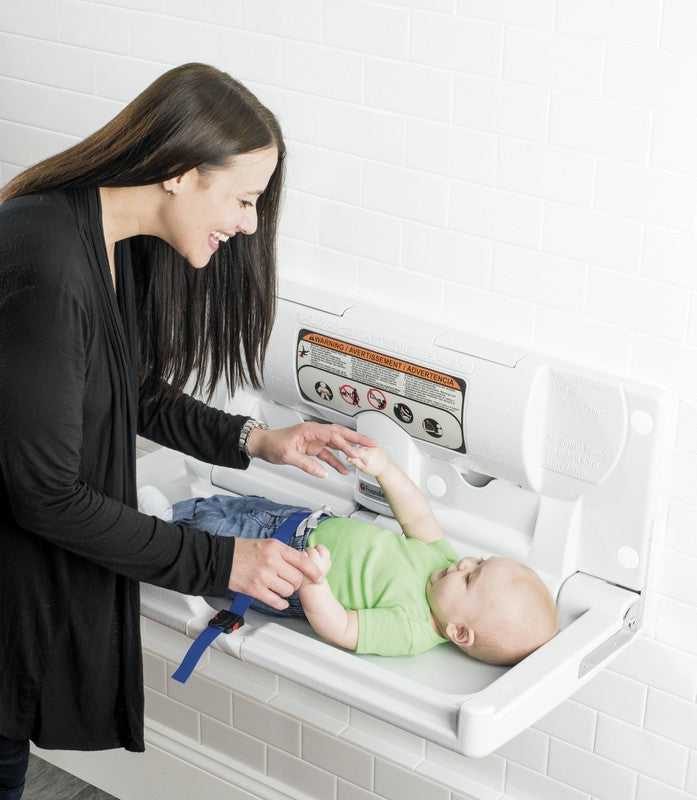 Light Gray Polyethylene Surface-Mounted Changing Station, Horizontal