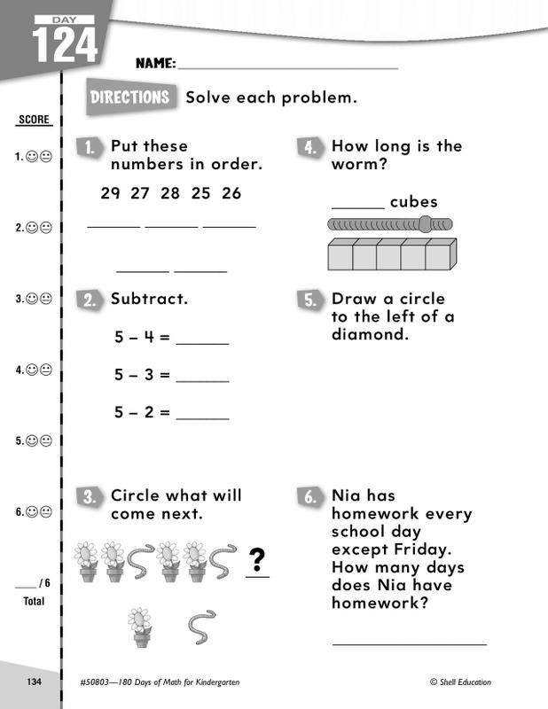 180 Days Of Math Gr K
