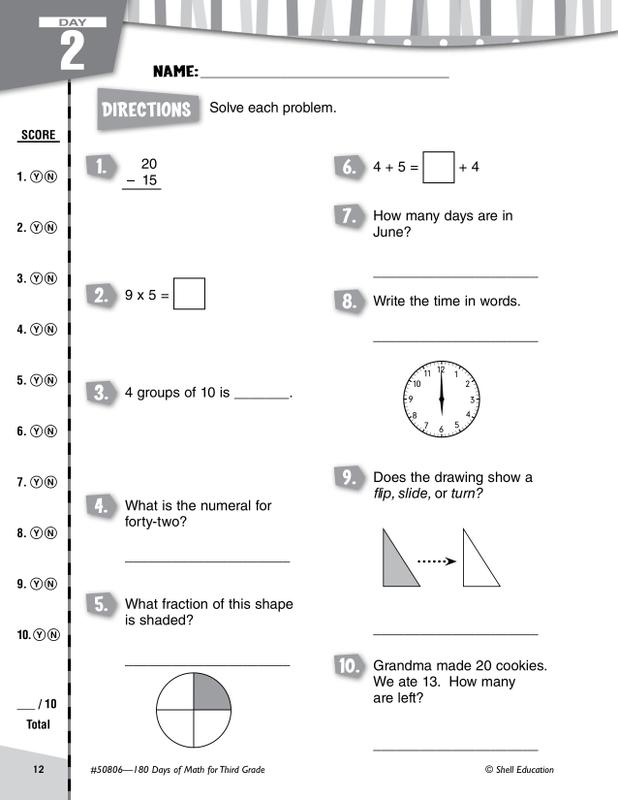 180 Days Of Math Gr 3