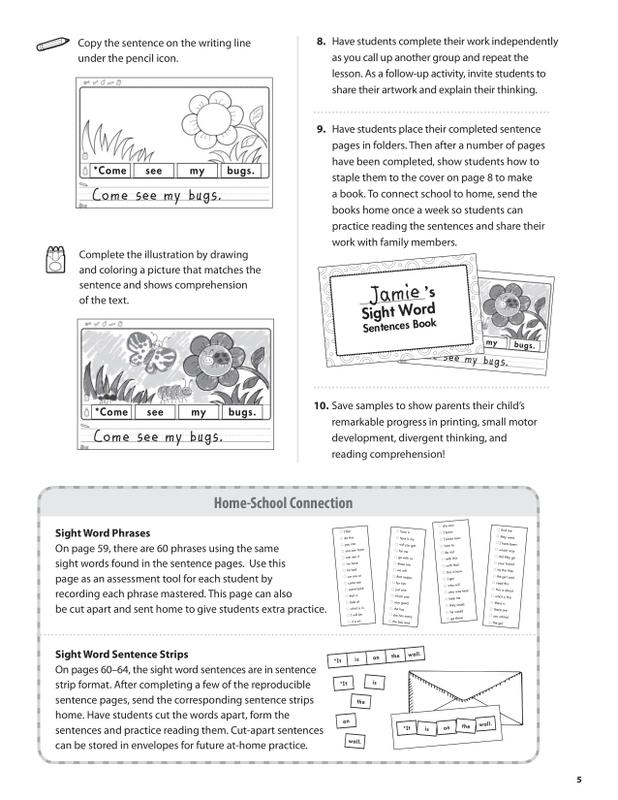 Cut & Paste Sight Word Sentences