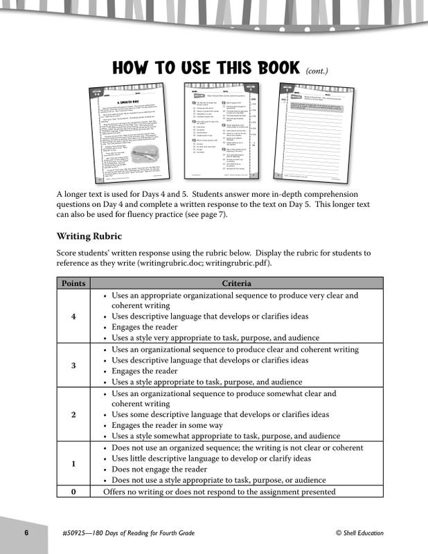 180 Days Of Reading Book For Fourth Grade