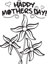 Mother's Day Flowers Coloring Page #2