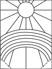 Rainbow and Sun Coloring Page