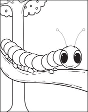 Cartoon Caterpillar Coloring Page #1