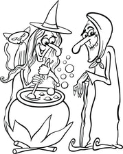 FREE Printable Halloween Witches Coloring Page for Kids