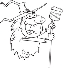FREE Printable Halloween Witch Coloring Page for Kids