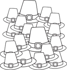 FREE Printable Pilgrim Hats Coloring Page For Kids