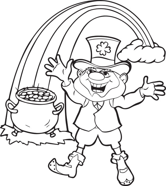 Printable Leprechaun Coloring Page for Kids #3 SupplyMe