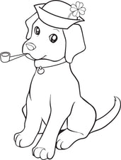 St. Patrick's Day Puppy Coloring Page