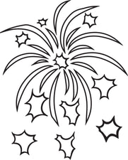 Fireworks Coloring Page #2