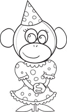 Cartoon Monkey Coloring Page #4
