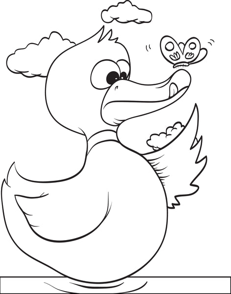 Coloring　for　Cartoon　Printable　SupplyMe　Duck　Page　Kids　–