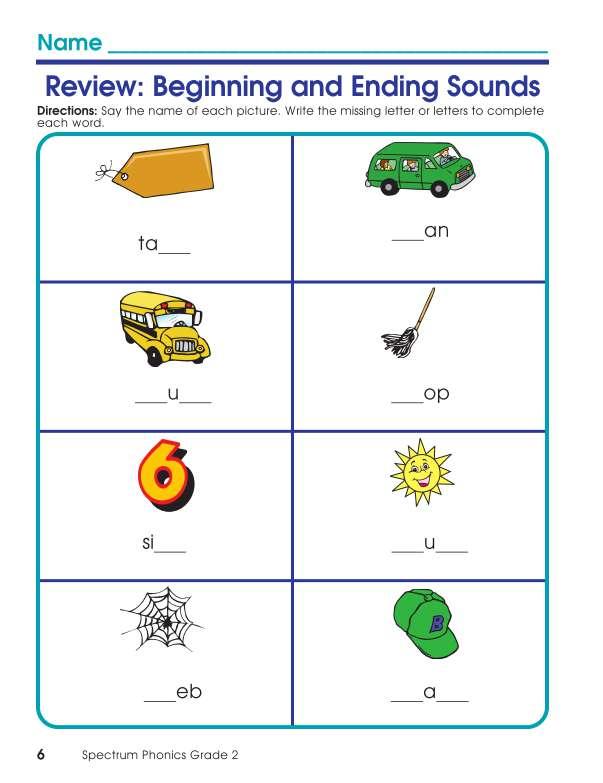 Spectrum Phonics Workbook, Grade 2