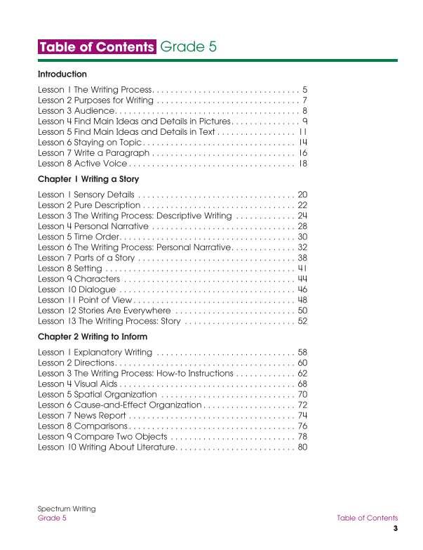 Spectrum Writing Workbook, Grade 5