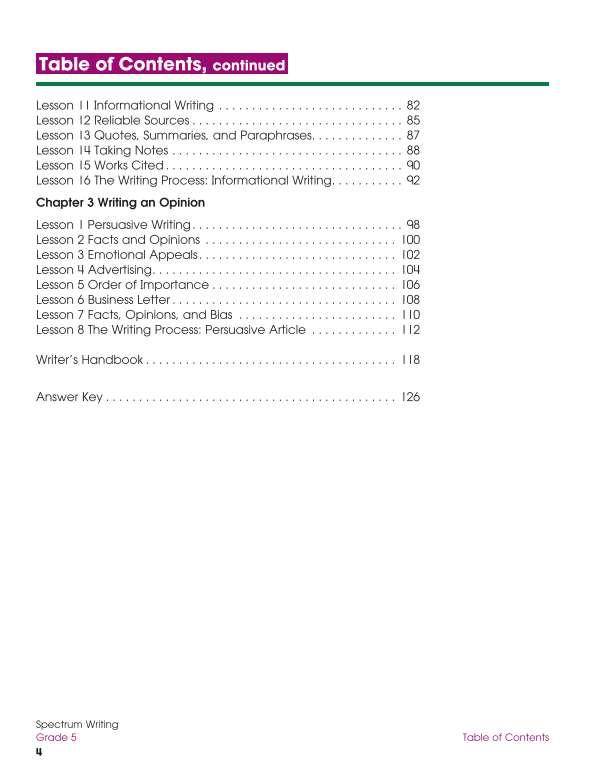 Spectrum Writing Workbook, Grade 5