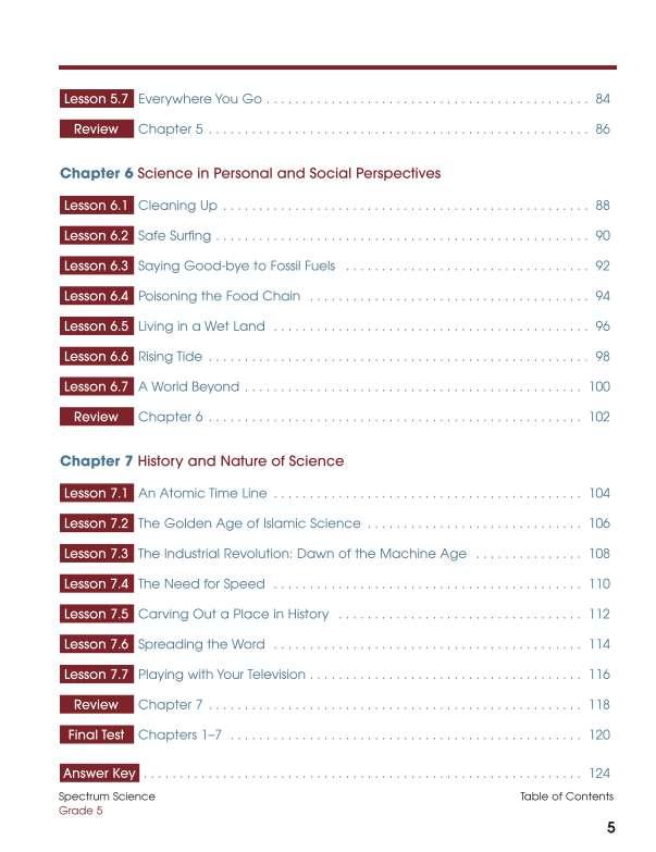 Spectrum Science Workbook, Grade 5