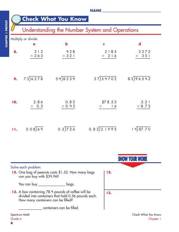 Spectrum Math Workbook, Grade 6