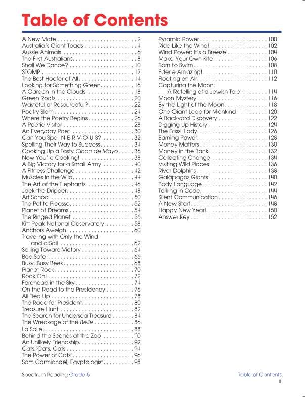 Spectrum Reading Workbook, Grade 5
