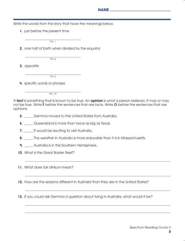 Spectrum Reading Workbook, Grade 5