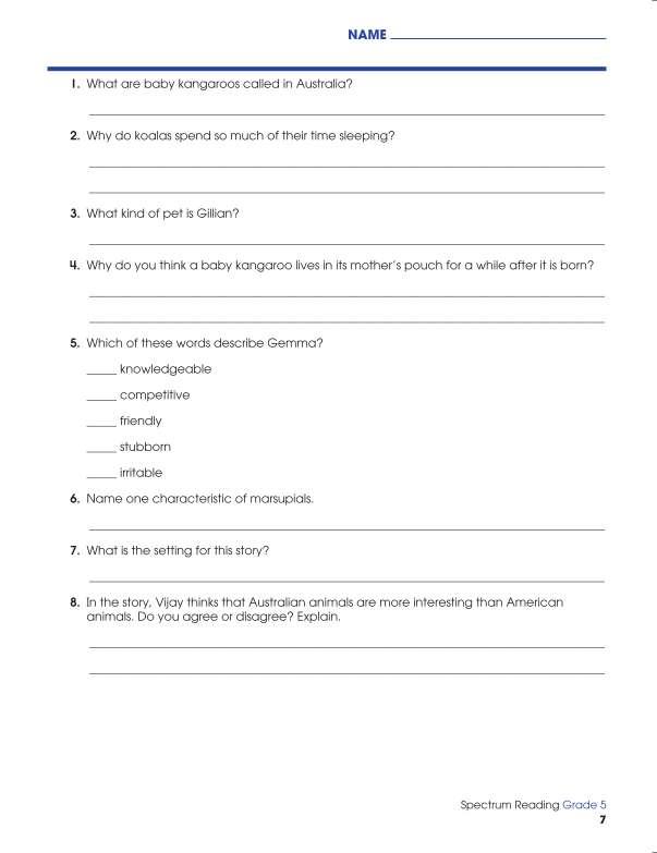Spectrum Reading Workbook, Grade 5