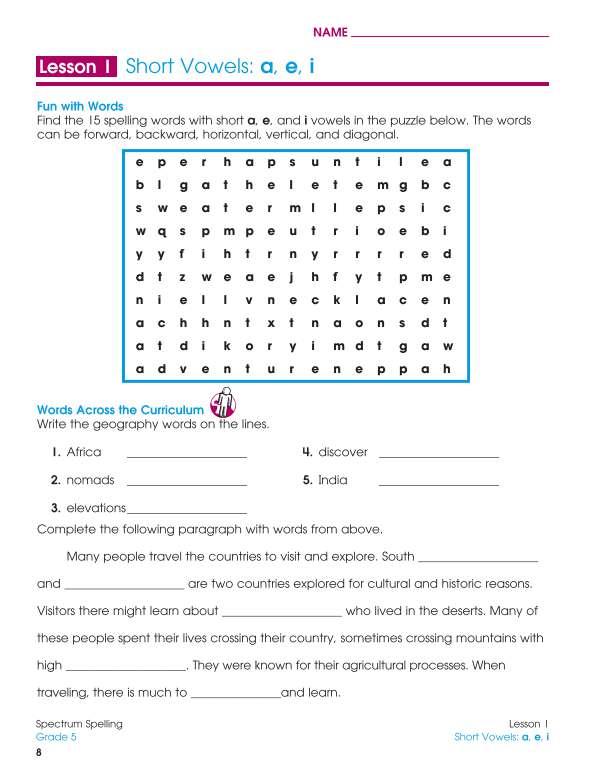 Spectrum Spelling Workbook, Grade 5