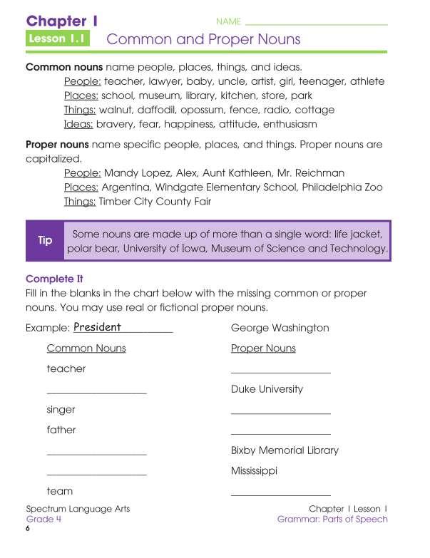 Spectrum Language Arts Workbook, Grade 4
