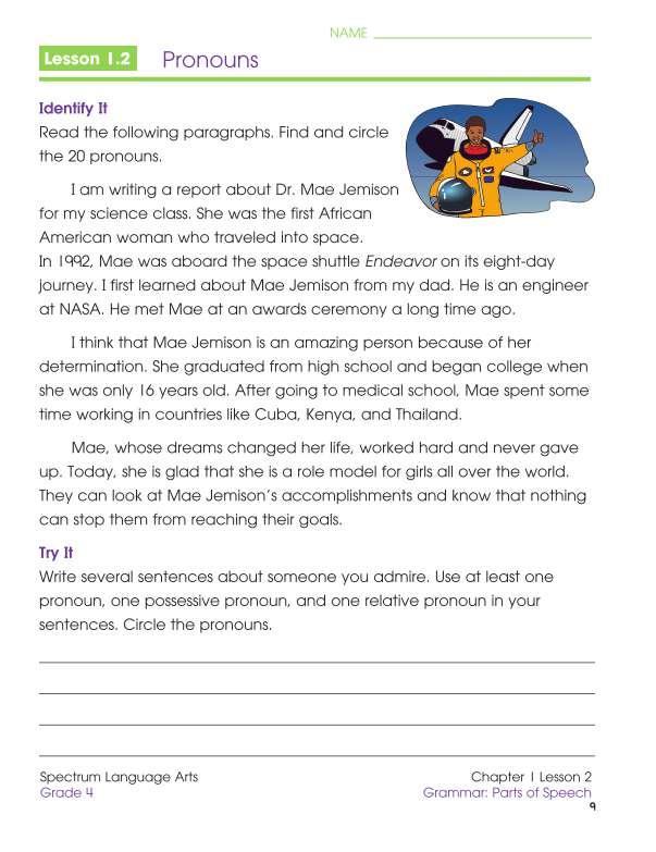Spectrum Language Arts Workbook, Grade 4