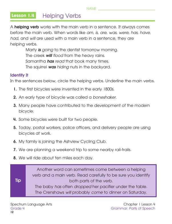 Spectrum Language Arts Workbook, Grade 4