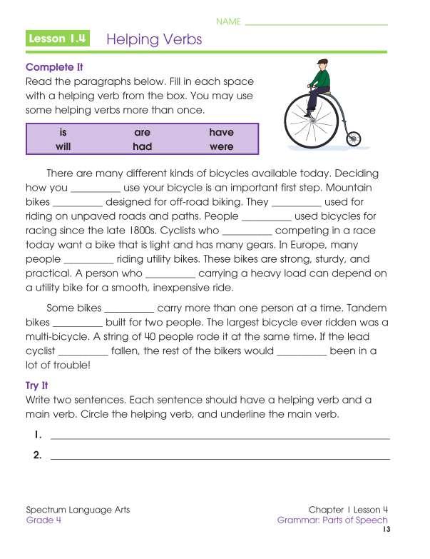 Spectrum Language Arts Workbook, Grade 4