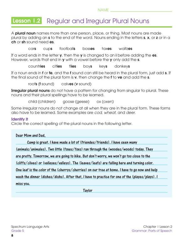 Spectrum Language Arts Workbook, Grade 5